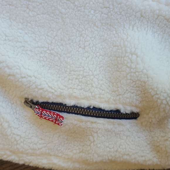 Carter's lined off white/navy fleece jacket, size 8 - Picture 5 of 11